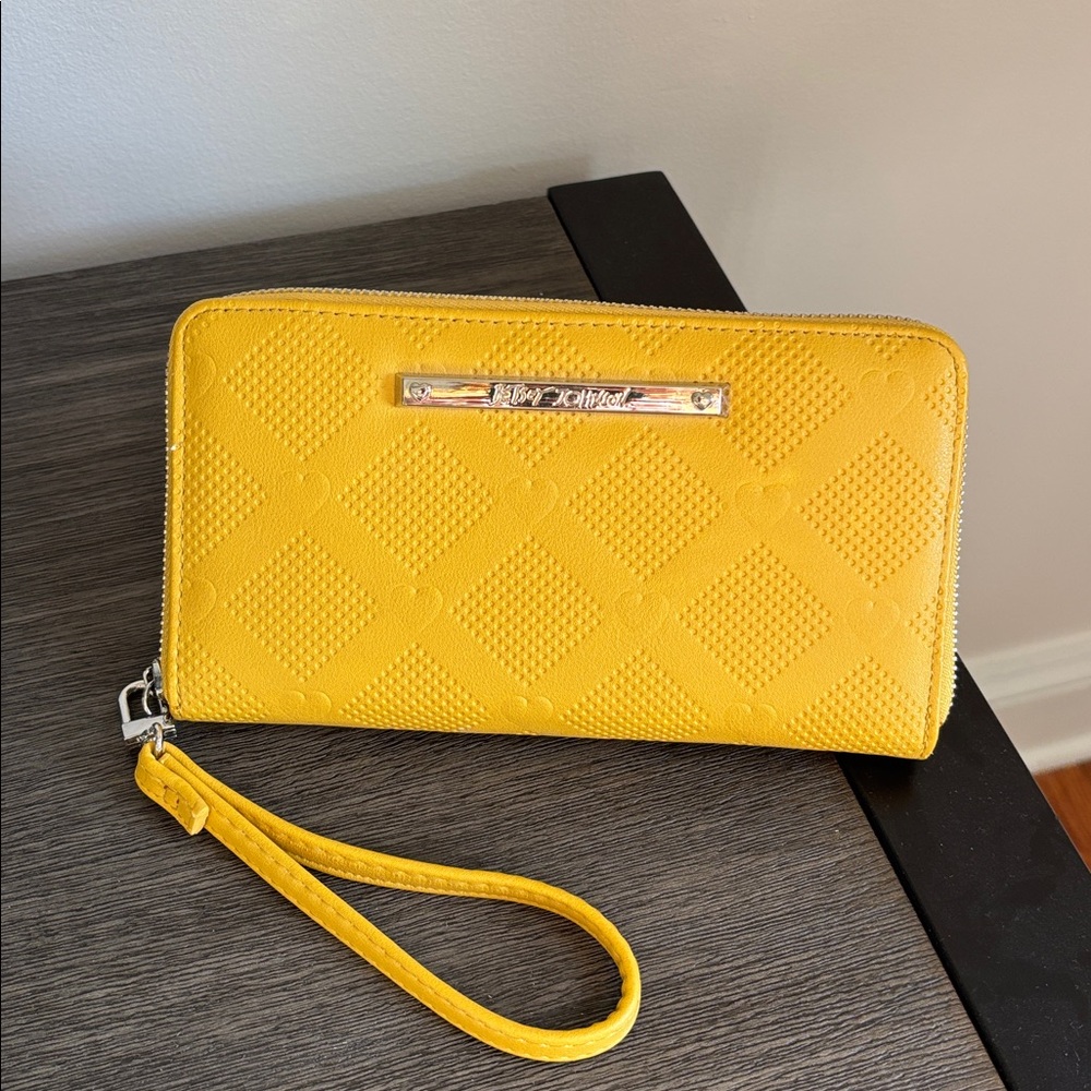 Betsey Johnson Yellow Wristlet Wallet